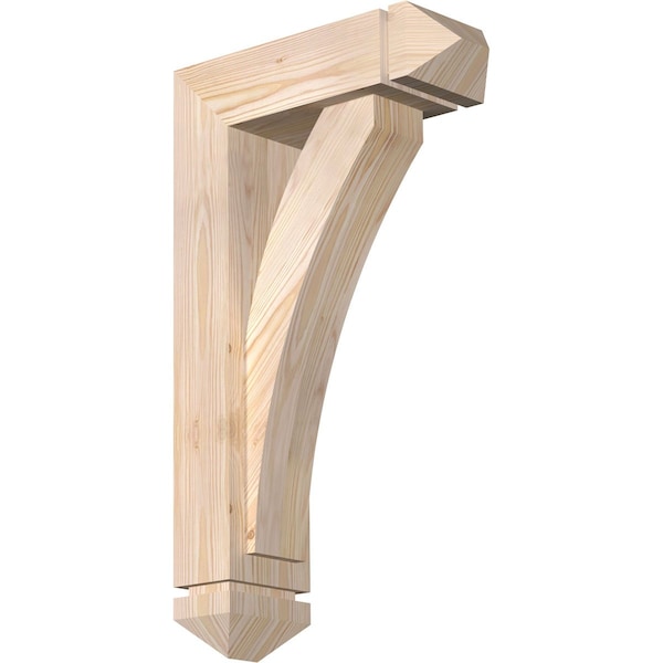Ekena Millwork Thorton Arts and Crafts Smooth Bracket w/ Offset Brace, Douglas Fir, 5 1/2"W x 16"D x 28"H BKT0604X16X28THR03SDF - main